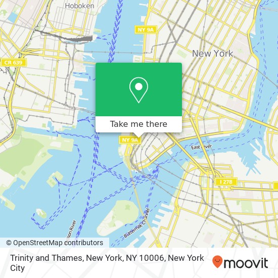 Mapa de Trinity and Thames, New York, NY 10006