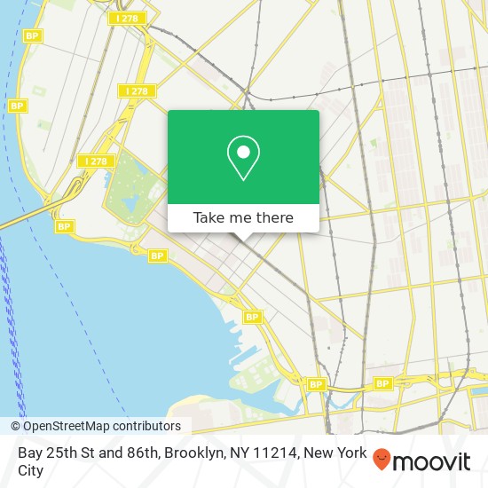 Mapa de Bay 25th St and 86th, Brooklyn, NY 11214