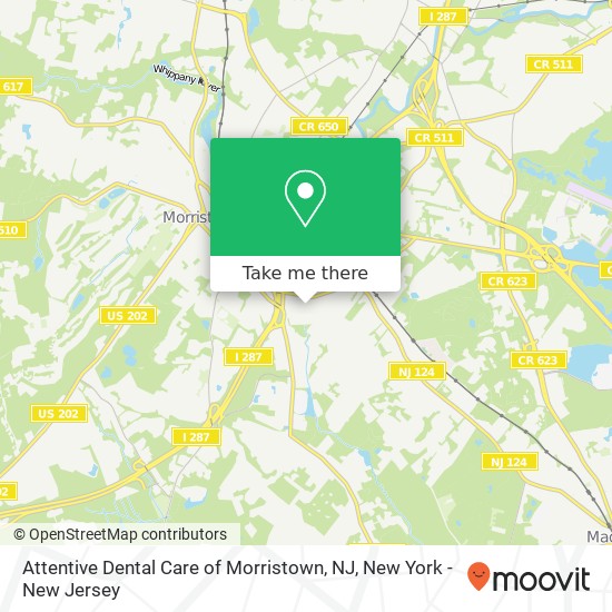 Mapa de Attentive Dental Care of Morristown, NJ