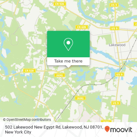 Mapa de 502 Lakewood New Egypt Rd, Lakewood, NJ 08701