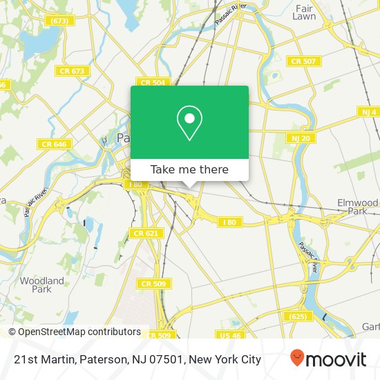 Mapa de 21st Martin, Paterson, NJ 07501