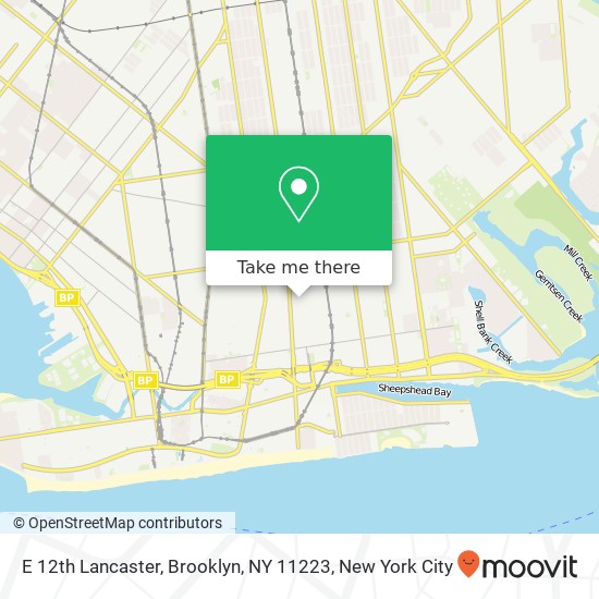 Mapa de E 12th Lancaster, Brooklyn, NY 11223