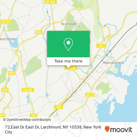 Mapa de 72,East Dr East Dr, Larchmont, NY 10538