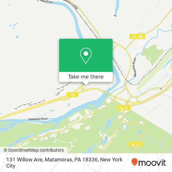 Mapa de 131 Willow Ave, Matamoras, PA 18336