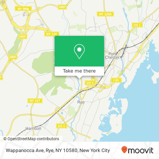 Mapa de Wappanocca Ave, Rye, NY 10580