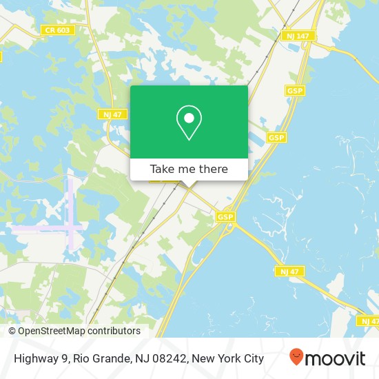 Mapa de Highway 9, Rio Grande, NJ 08242