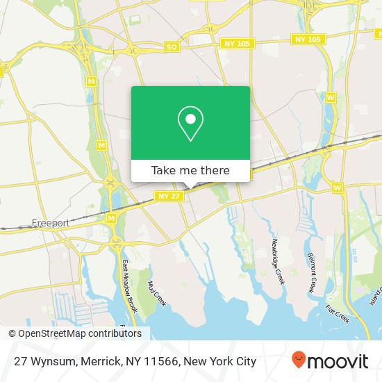 Mapa de 27 Wynsum, Merrick, NY 11566