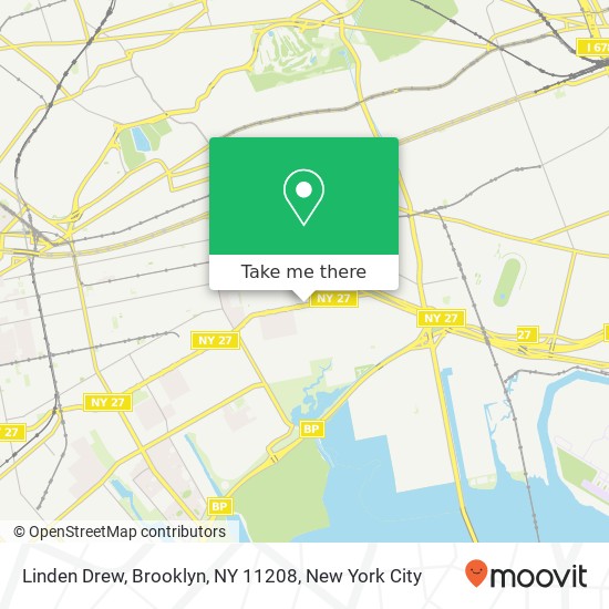 Mapa de Linden Drew, Brooklyn, NY 11208