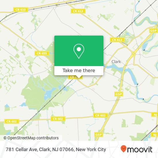 Mapa de 781 Cellar Ave, Clark, NJ 07066