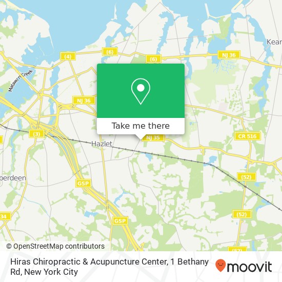 Mapa de Hiras Chiropractic & Acupuncture Center, 1 Bethany Rd