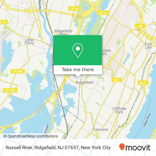 Mapa de Russell River, Ridgefield, NJ 07657