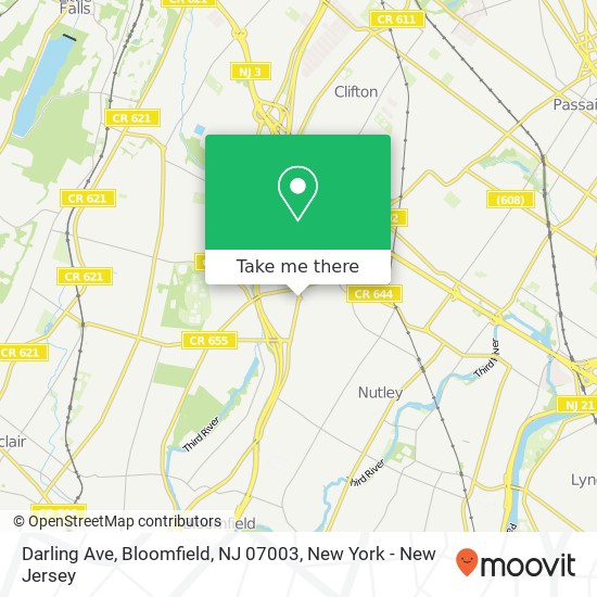 Mapa de Darling Ave, Bloomfield, NJ 07003