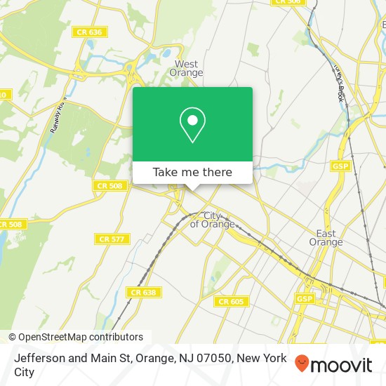 Jefferson and Main St, Orange, NJ 07050 map