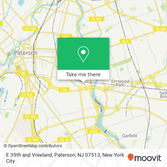 E 39th and Vreeland, Paterson, NJ 07513 map