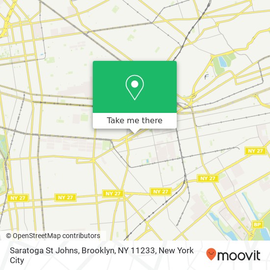 Mapa de Saratoga St Johns, Brooklyn, NY 11233