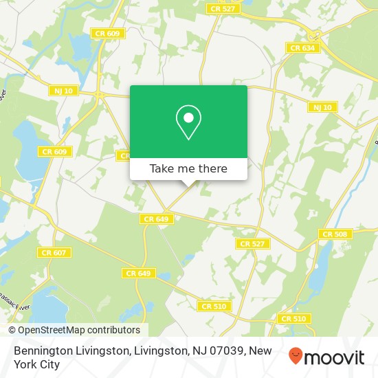 Mapa de Bennington Livingston, Livingston, NJ 07039