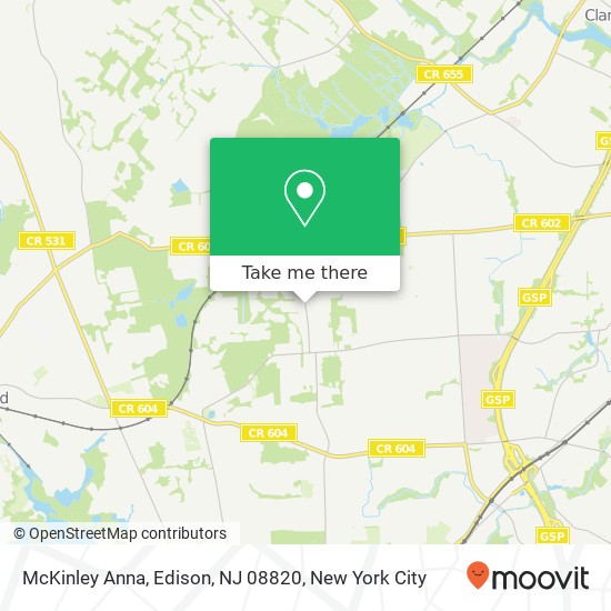 Mapa de McKinley Anna, Edison, NJ 08820