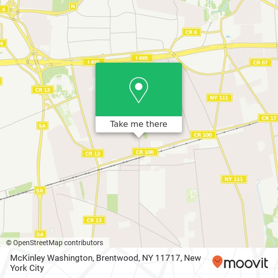 Mapa de McKinley Washington, Brentwood, NY 11717