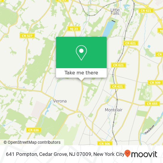 Mapa de 641 Pompton, Cedar Grove, NJ 07009