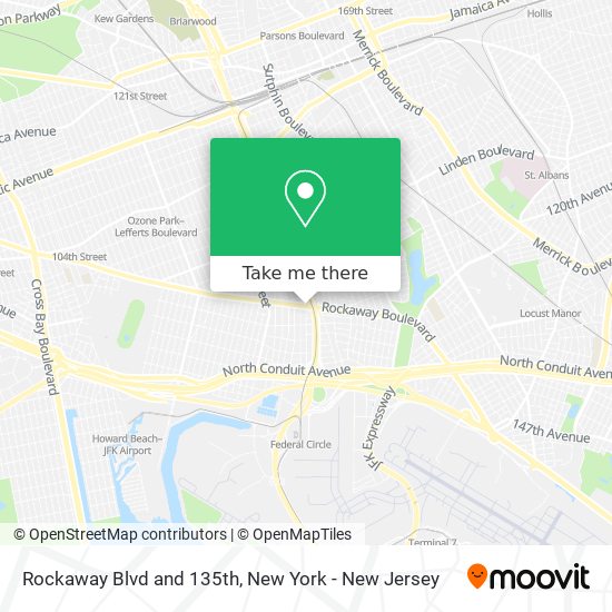 Rockaway Blvd and 135th map