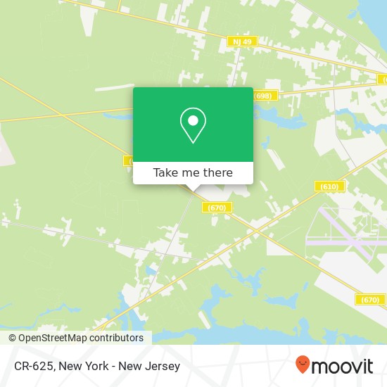 Mapa de CR-625, Millville, NJ 08332