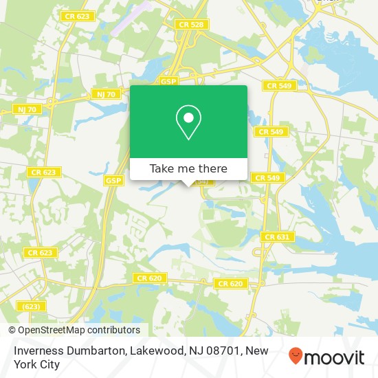 Mapa de Inverness Dumbarton, Lakewood, NJ 08701