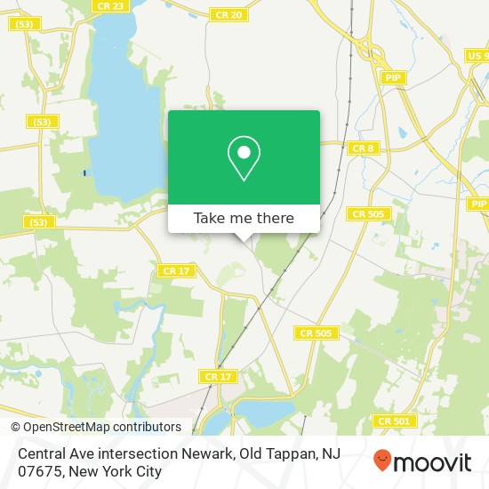Central Ave intersection Newark, Old Tappan, NJ 07675 map