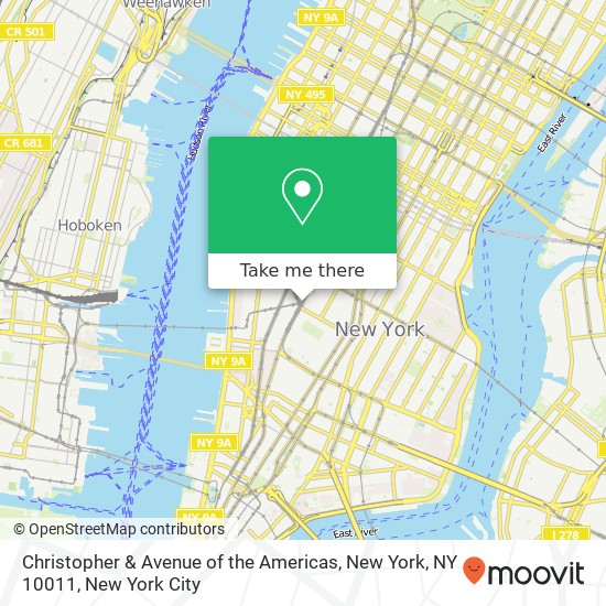 Christopher & Avenue of the Americas, New York, NY 10011 map