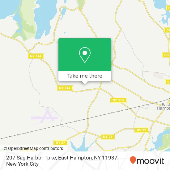 Mapa de 207 Sag Harbor Tpke, East Hampton, NY 11937