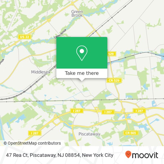 Mapa de 47 Rea Ct, Piscataway, NJ 08854