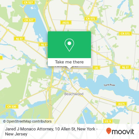 Mapa de Jared J Monaco Attorney, 10 Allen St