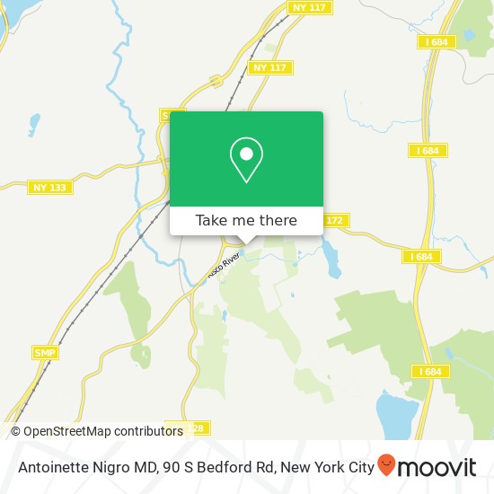 Mapa de Antoinette Nigro MD, 90 S Bedford Rd
