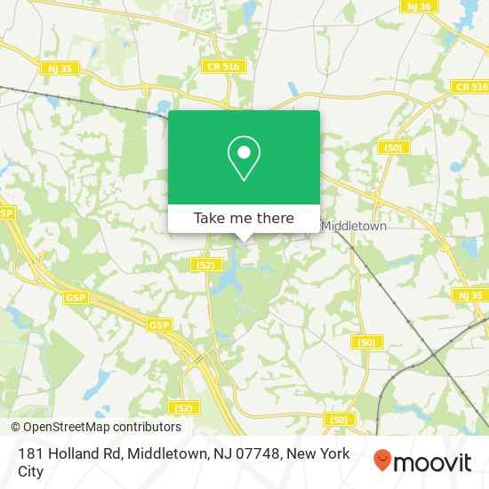 Mapa de 181 Holland Rd, Middletown, NJ 07748