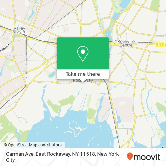 Mapa de Carman Ave, East Rockaway, NY 11518
