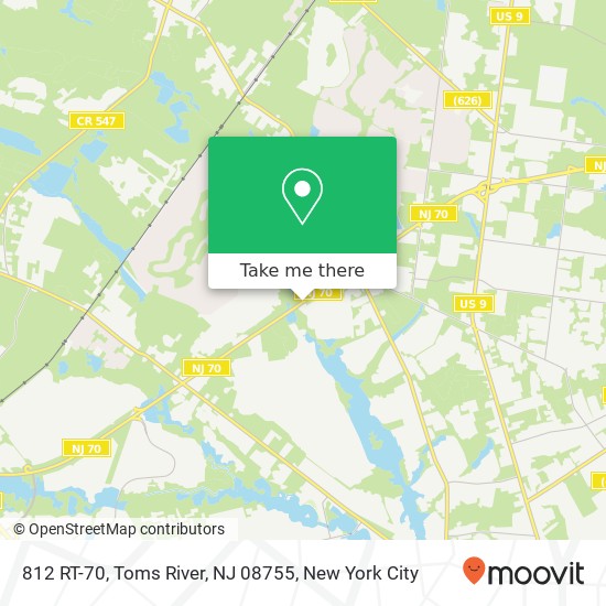 Mapa de 812 RT-70, Toms River, NJ 08755