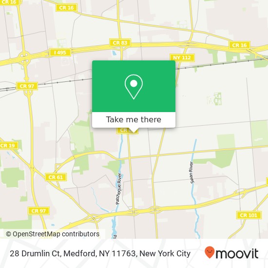 Mapa de 28 Drumlin Ct, Medford, NY 11763