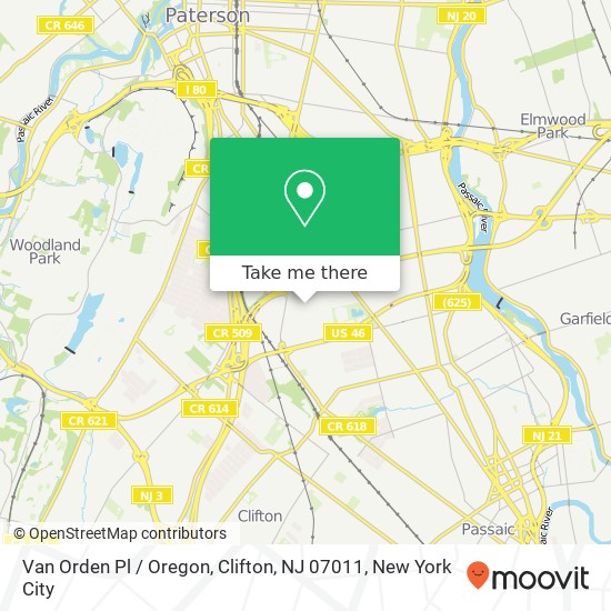 Van Orden Pl / Oregon, Clifton, NJ 07011 map