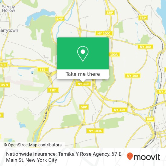 Mapa de Nationwide Insurance: Tamika Y Rose Agency, 67 E Main St