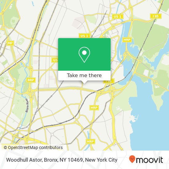 Mapa de Woodhull Astor, Bronx, NY 10469