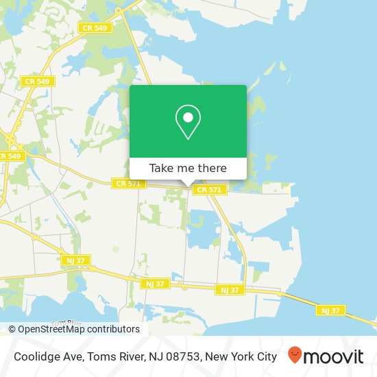 Mapa de Coolidge Ave, Toms River, NJ 08753