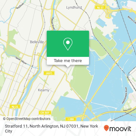 Stratford 11, North Arlington, NJ 07031 map