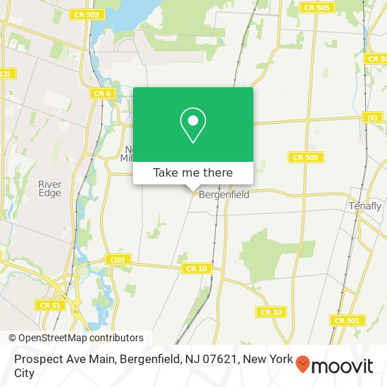 Mapa de Prospect Ave Main, Bergenfield, NJ 07621