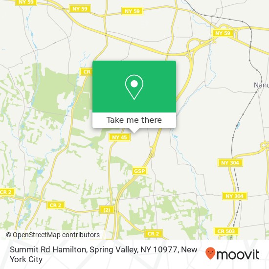 Mapa de Summit Rd Hamilton, Spring Valley, NY 10977