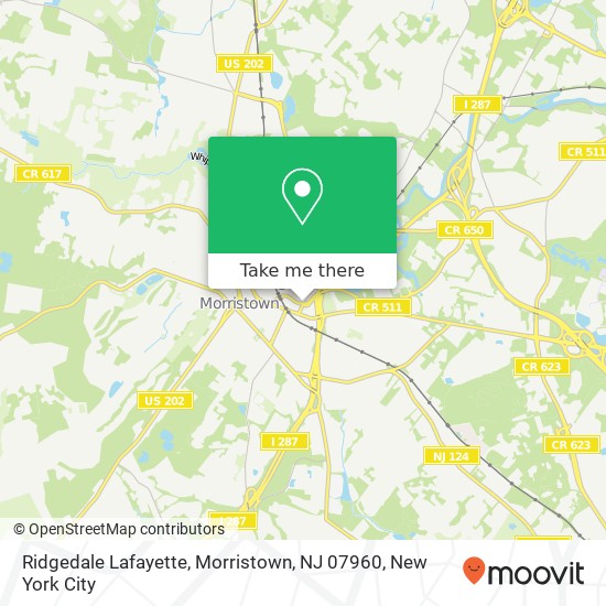 Mapa de Ridgedale Lafayette, Morristown, NJ 07960