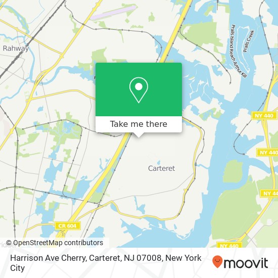 Mapa de Harrison Ave Cherry, Carteret, NJ 07008