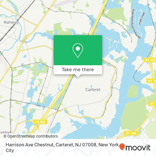Mapa de Harrison Ave Chestnut, Carteret, NJ 07008