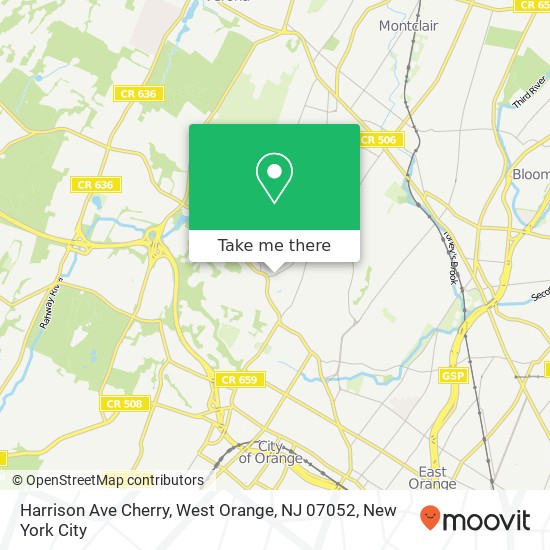 Mapa de Harrison Ave Cherry, West Orange, NJ 07052
