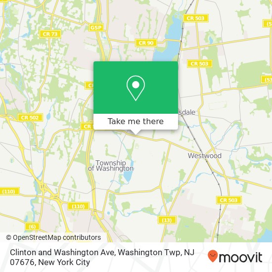 Mapa de Clinton and Washington Ave, Washington Twp, NJ 07676