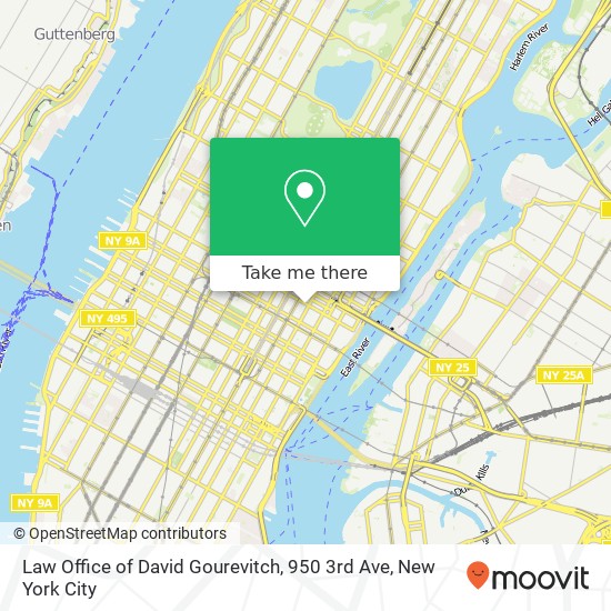 Law Office of David Gourevitch, 950 3rd Ave map