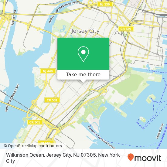 Mapa de Wilkinson Ocean, Jersey City, NJ 07305